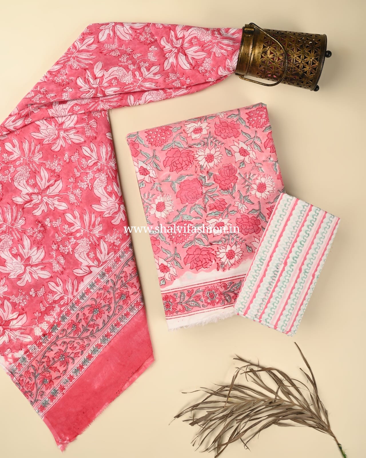 Shop block printed cotton suits in jaipur (PRMUL530)