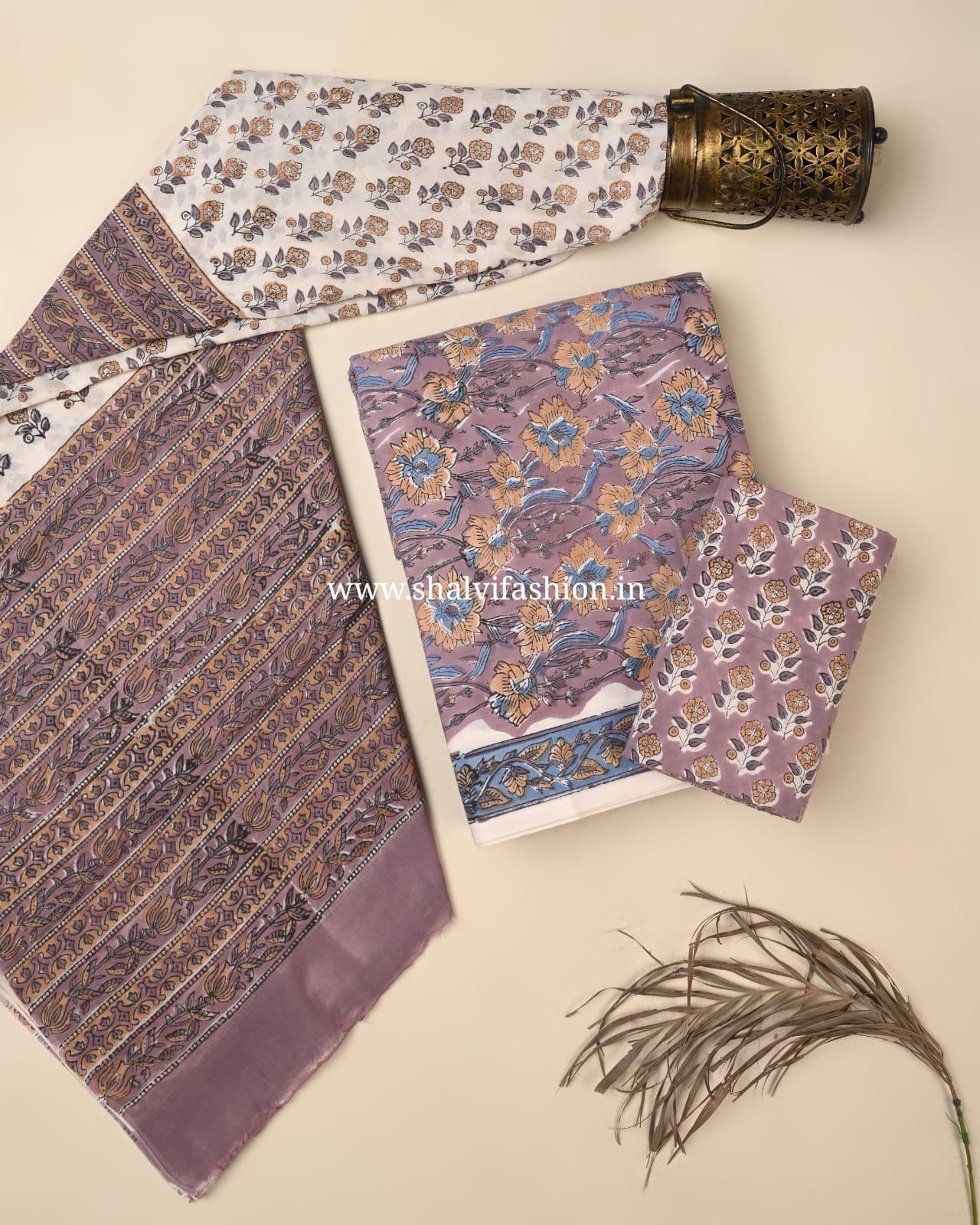 Shop sanganeri printed cotton suits with mulmul dupatta (PRMUL648)