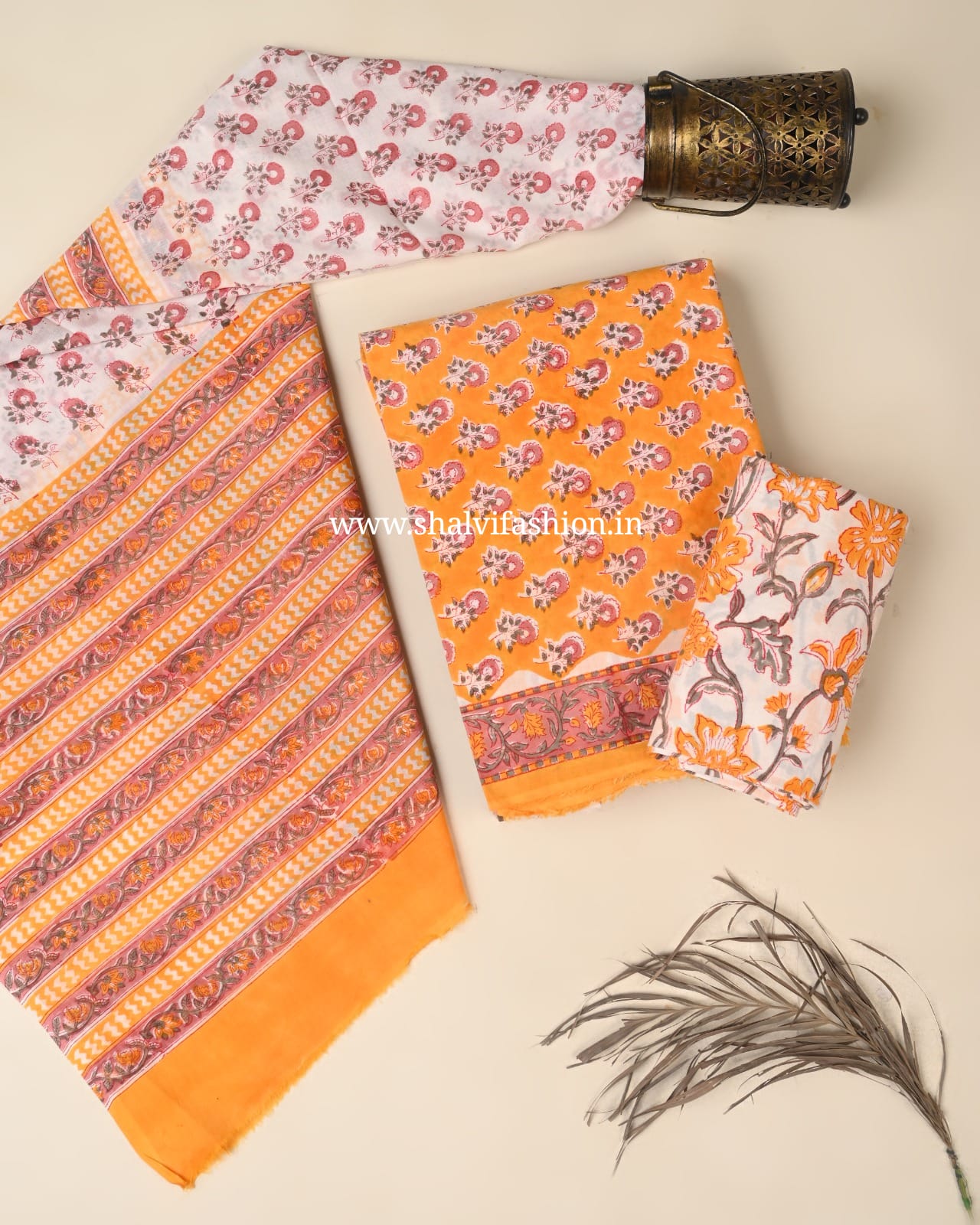 Shop block printed mulmul dupatta in jaipur (PRMUL670)