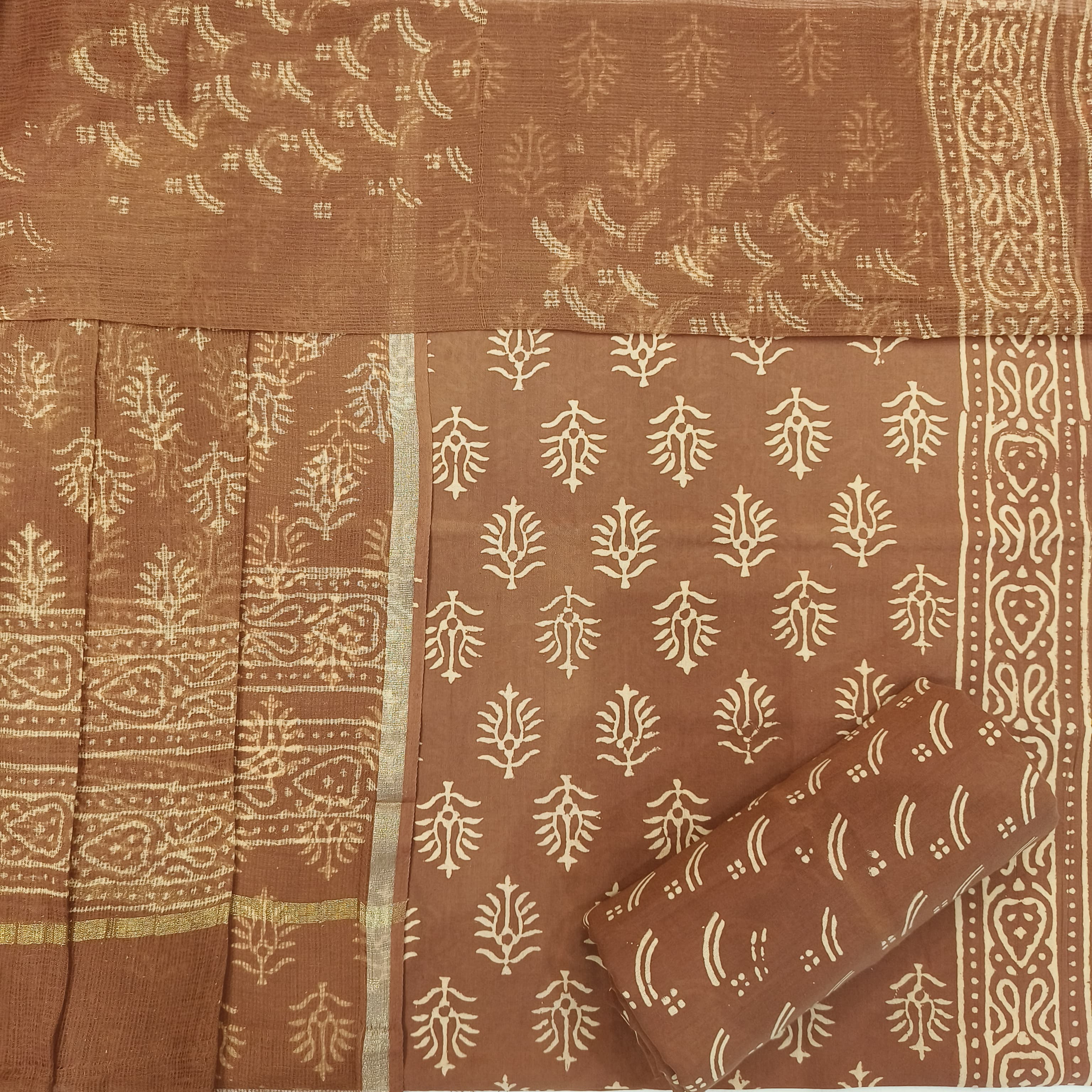 Shop block print cotton suits with kota dupatta (RKD02)