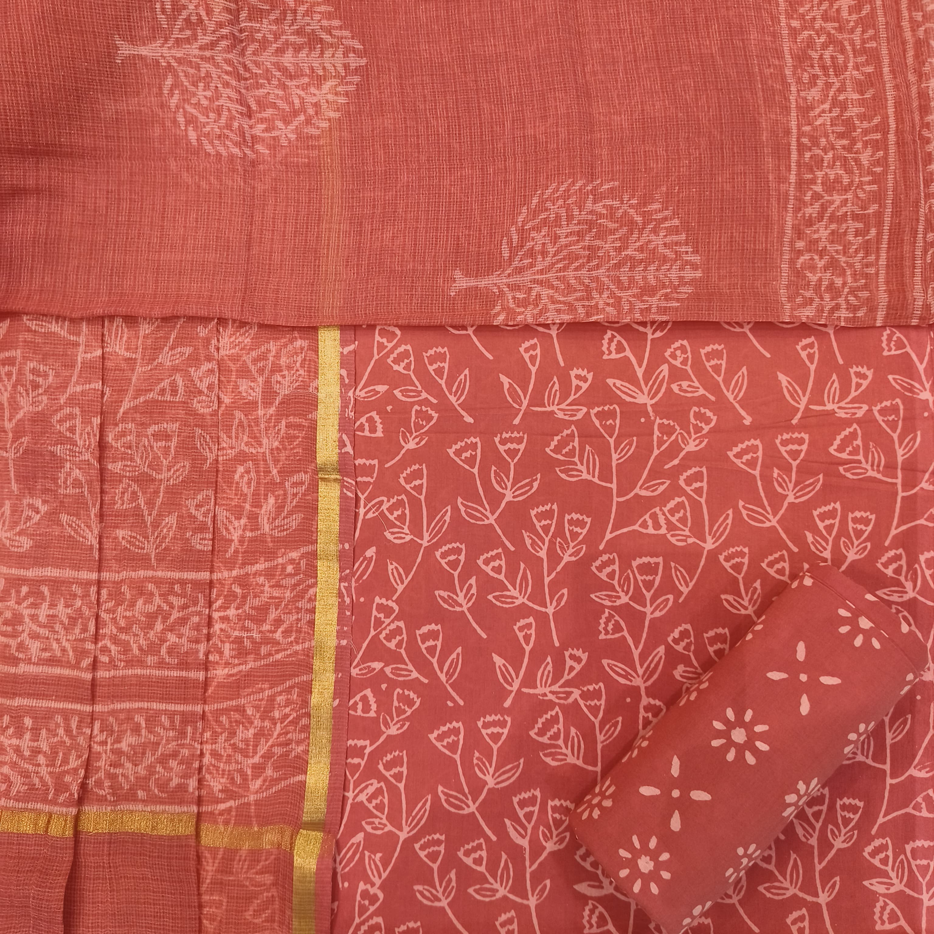 Shop hand block print cotton suit sets with kota dupatta (RKD03)