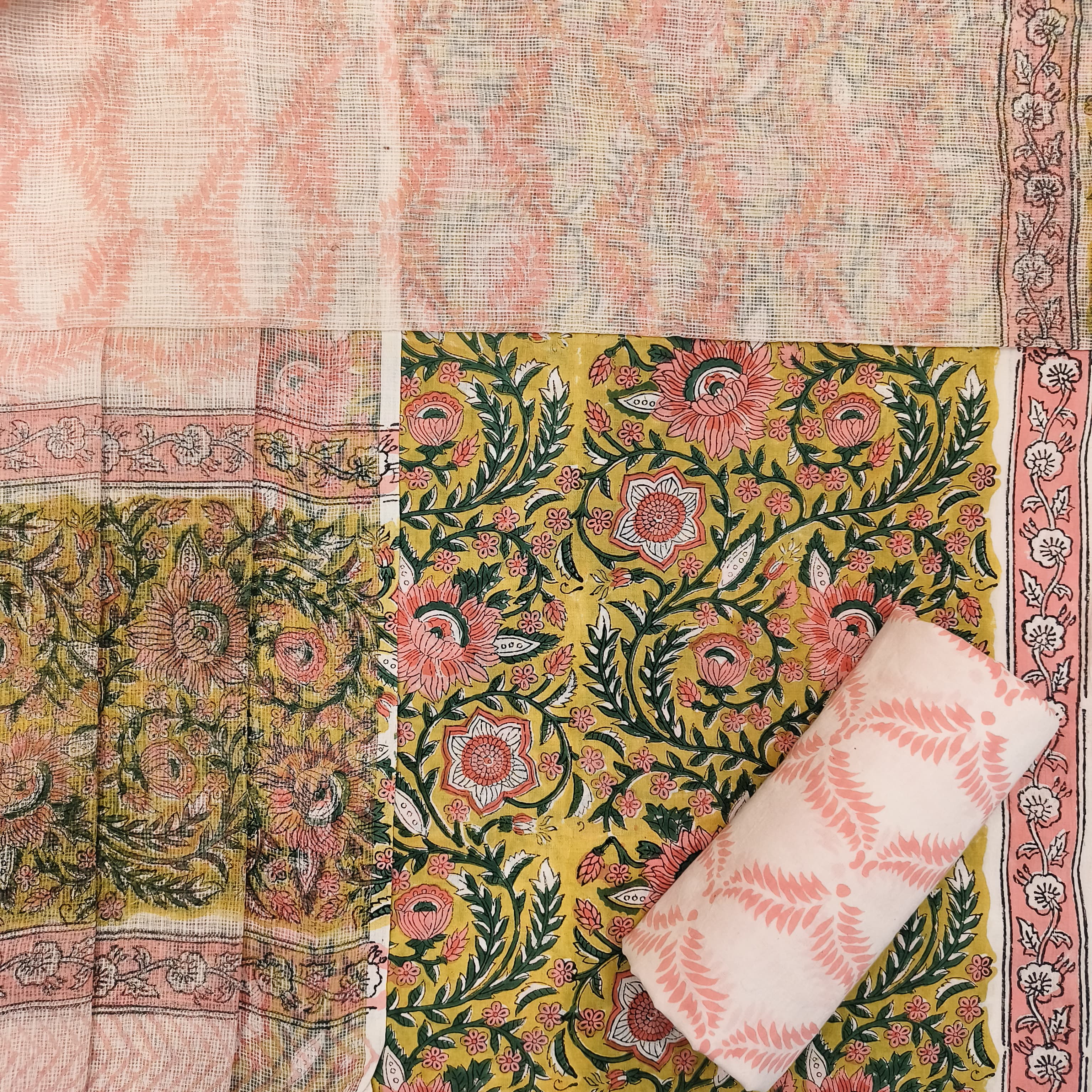 Shop hand block print cotton suits with kota dupatta (RKD06)