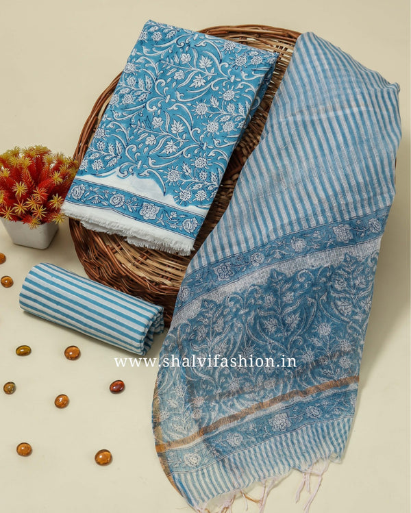 Shop unstitched cotton suits with kota dupatta (RKD146)