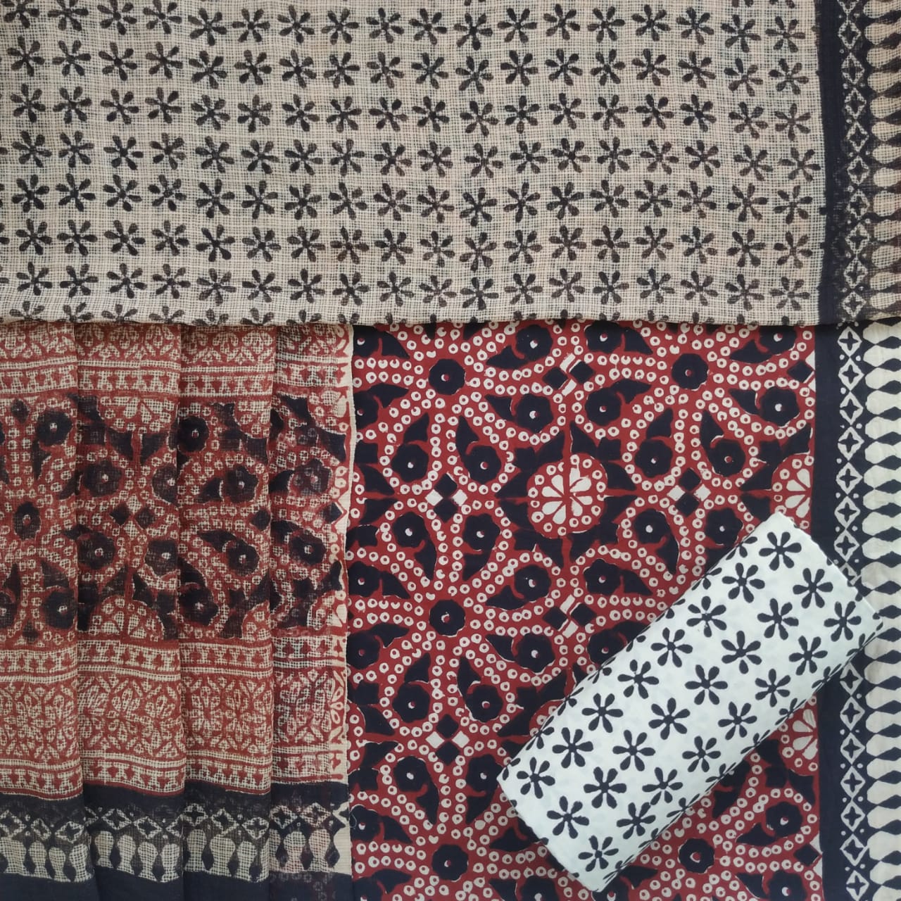 Shop jaipuri print cotton suits with kota dupatta (RKD71)