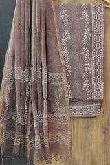 Shop block printed cotton suits with kota dupatta (RKD88)