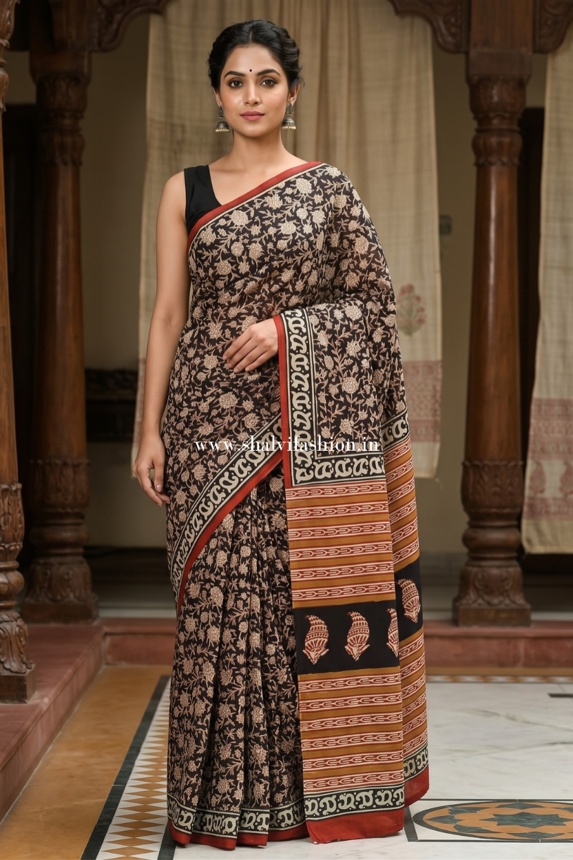 Designer Pure Cotton Mulmul Sarees (RMULSAR02) - ShalviFashion
