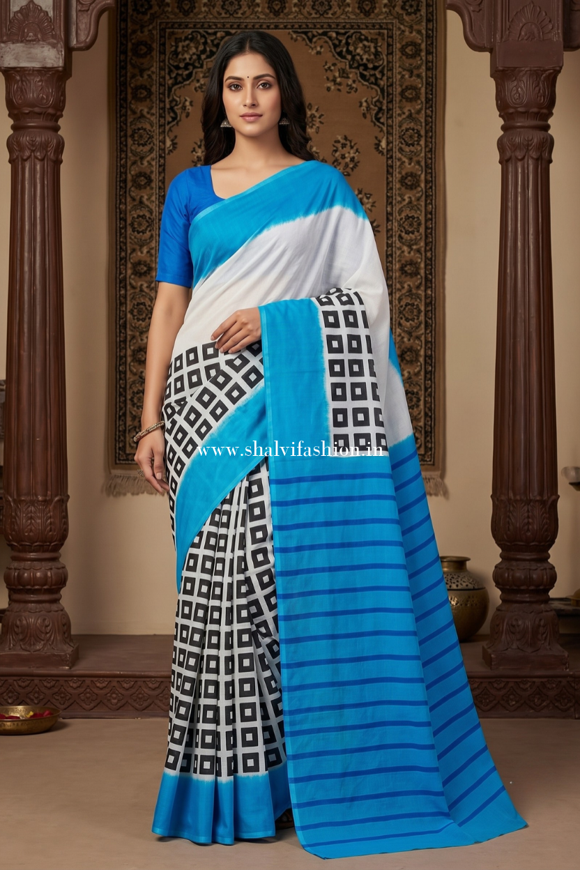 Designer Pure Cotton Mulmul Sarees (RMULSAR03) - ShalviFashion