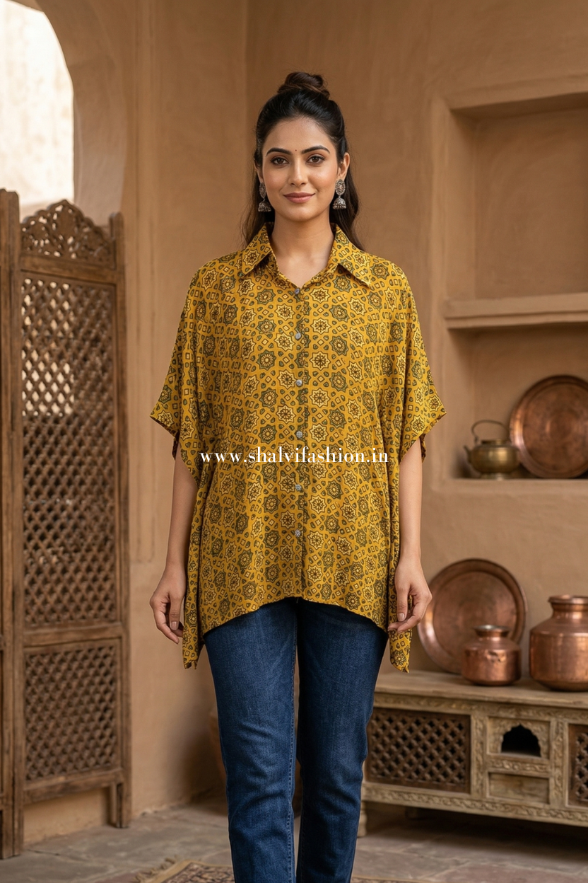 Shop hand block print modal tops online (TOP51)