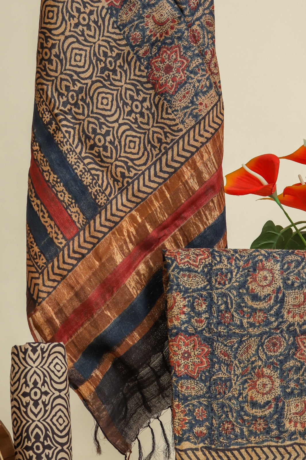 Shop tussar silk suit set online (TUS03)