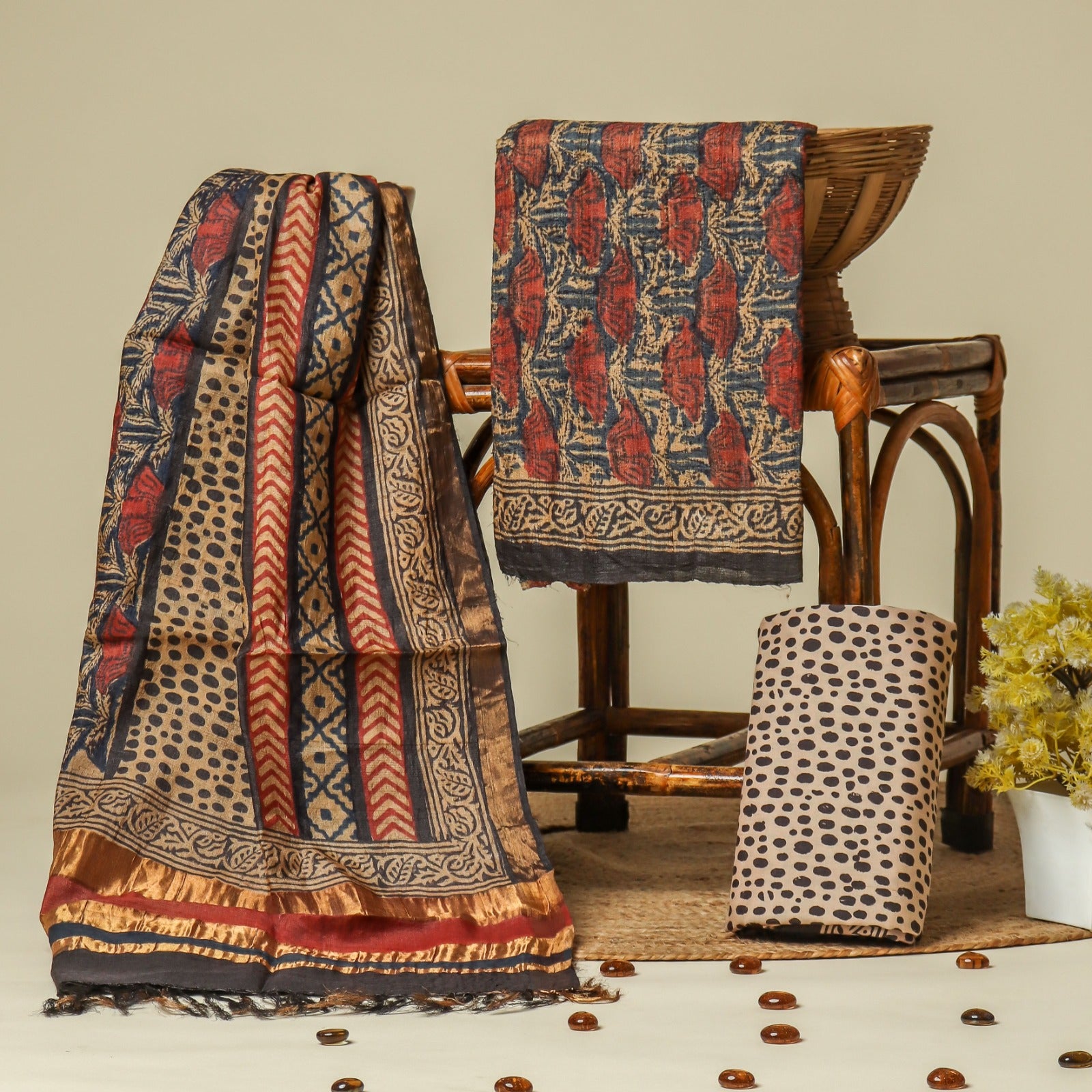 Shop premium tussar silk suit set in jaipur (TUS08)