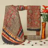 Shop unstitched block printed tussar silk suits in jaipur (TUS21)