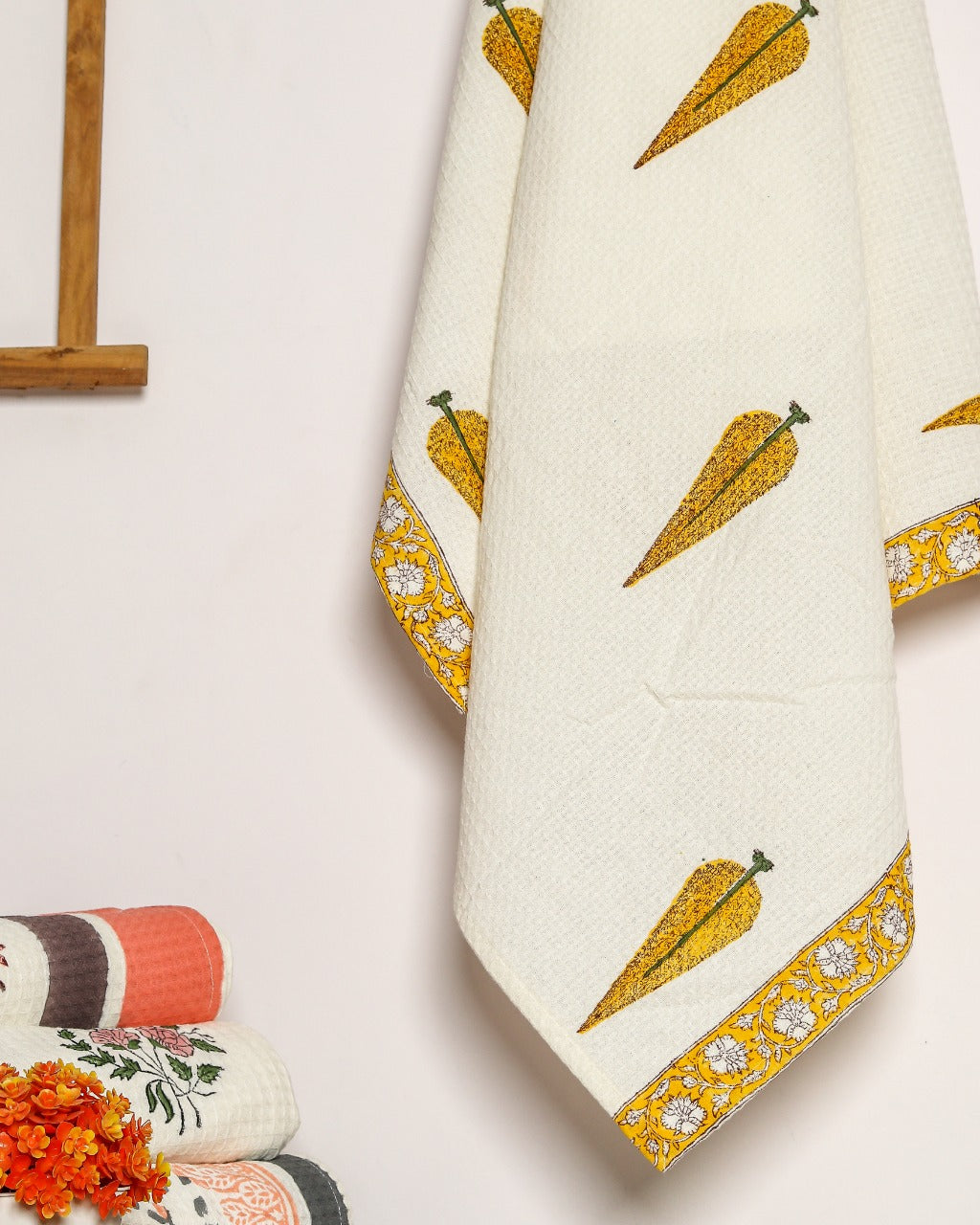 Shop traditional hand block print towels in jaipur (TWL04)