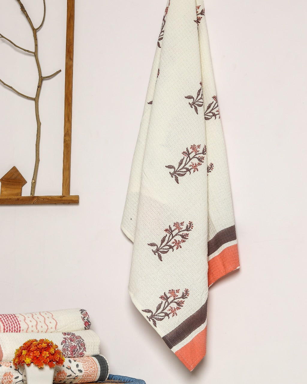 Shop hand block printed cotton towels (TWL07)