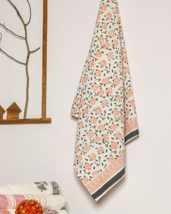 Shop block printed waffle cotton towel online (TWL08)