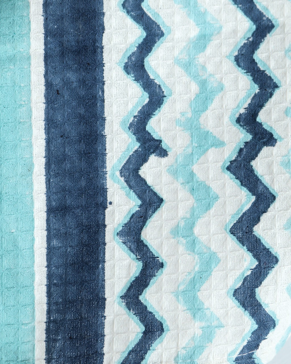 Shop block printed waffle cotton towels (TWL14)