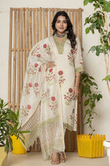 Exclusive Hand Block Print Mulmul Chanderi Suit Set (CSS232)