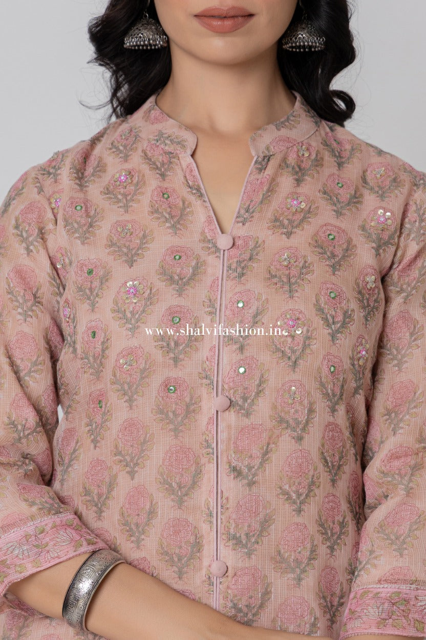 Shop hand block printed kota doria suits online shopping (CSS277)