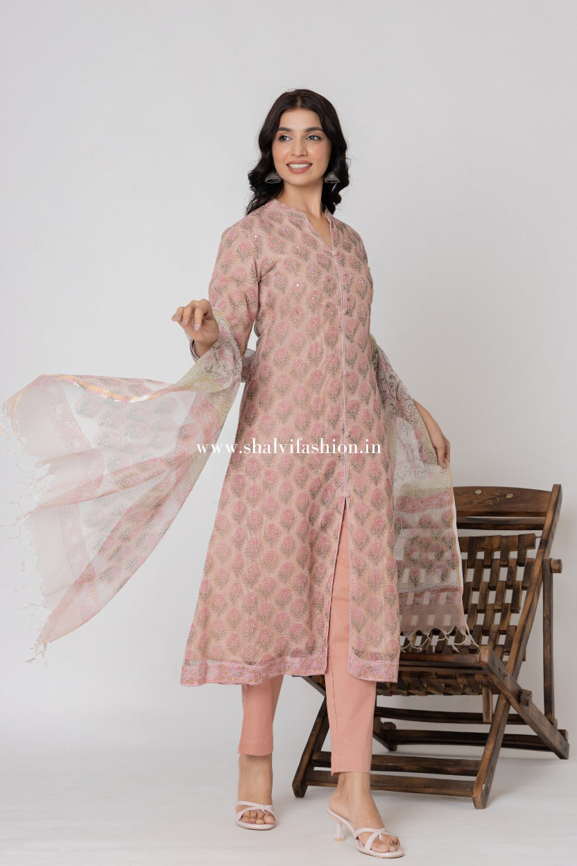 Shop hand block printed kota doria suits online shopping (CSS277)