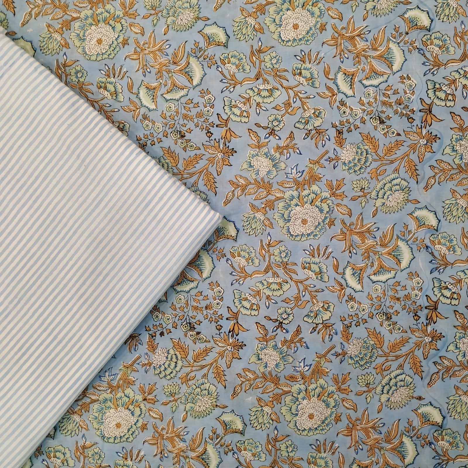 Hand Block Printed Fabric (2PBP13) - ShalviFashion