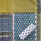 Shop block print cotton suit set with kota dupatta (3CKD17)