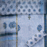 Shop Unstitched Hand Block Print Pure Cotton Suits with Kota Doria Dupatta (3CKD195)