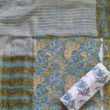 Shop Unstitched Pure Cotton Suit Material with Kota Doria Dupatta (3CKD217)
