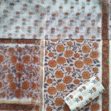 Shop Unstitched Pure Cotton Suit Material with Kota Doria Dupatta (3CKD317)