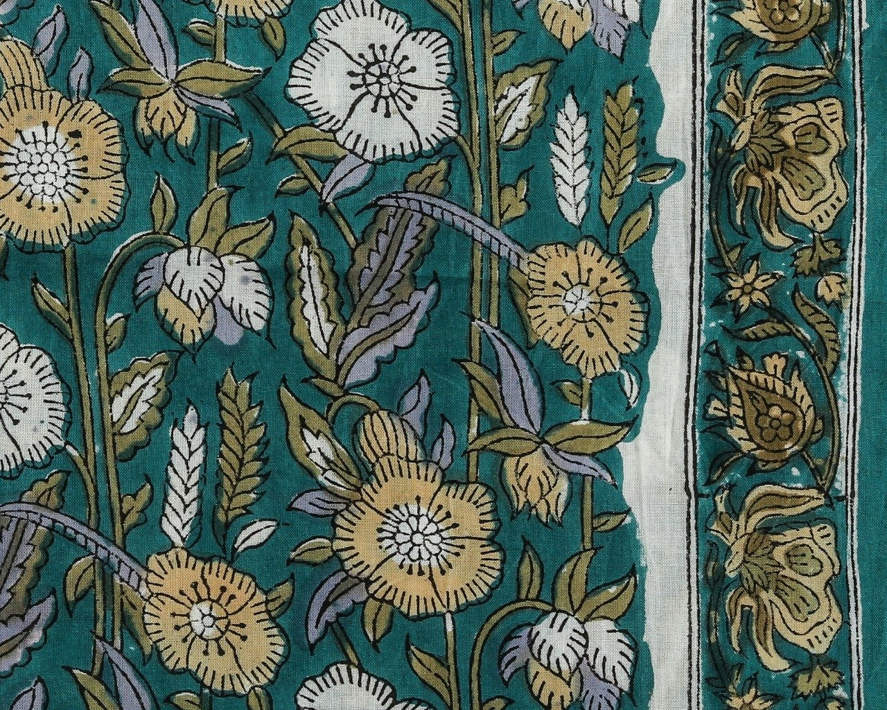 Shop Unstitched Hand Print Pure Cotton Suit Material with Kota Doria Dupatta (3CKD399)
