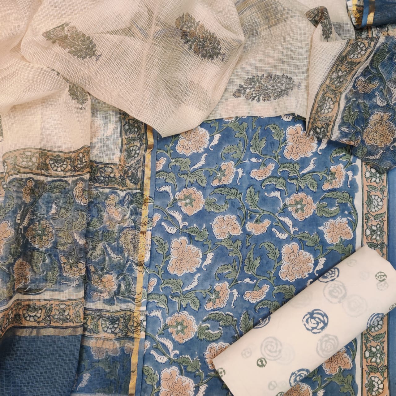 Shalvi Fashion's Classic Kota Doria Dupatta Cotton suit sets (3CKD49) - ShalviFashion