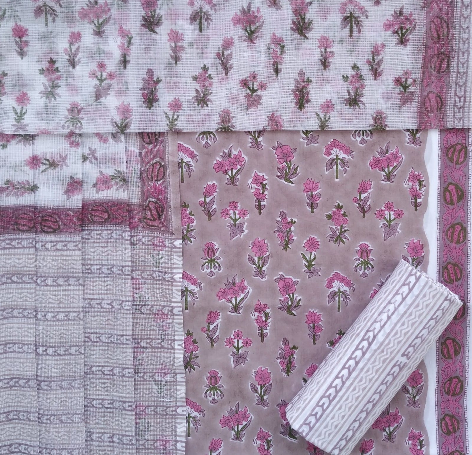 Shop cotton suit sets with kota doria dupatta (3CKD533)