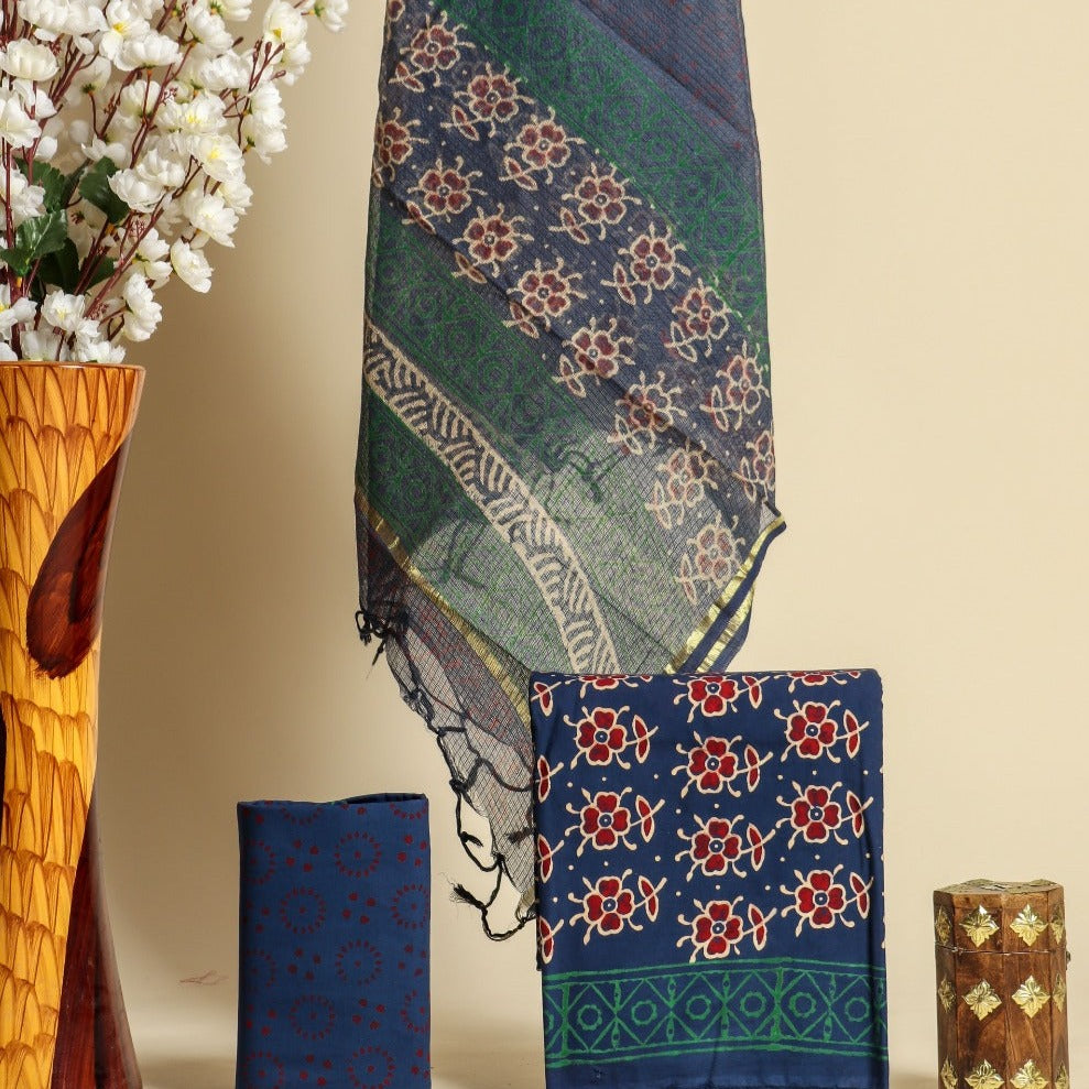 Shop cotton suit set with kota dupatta (3CKD535)