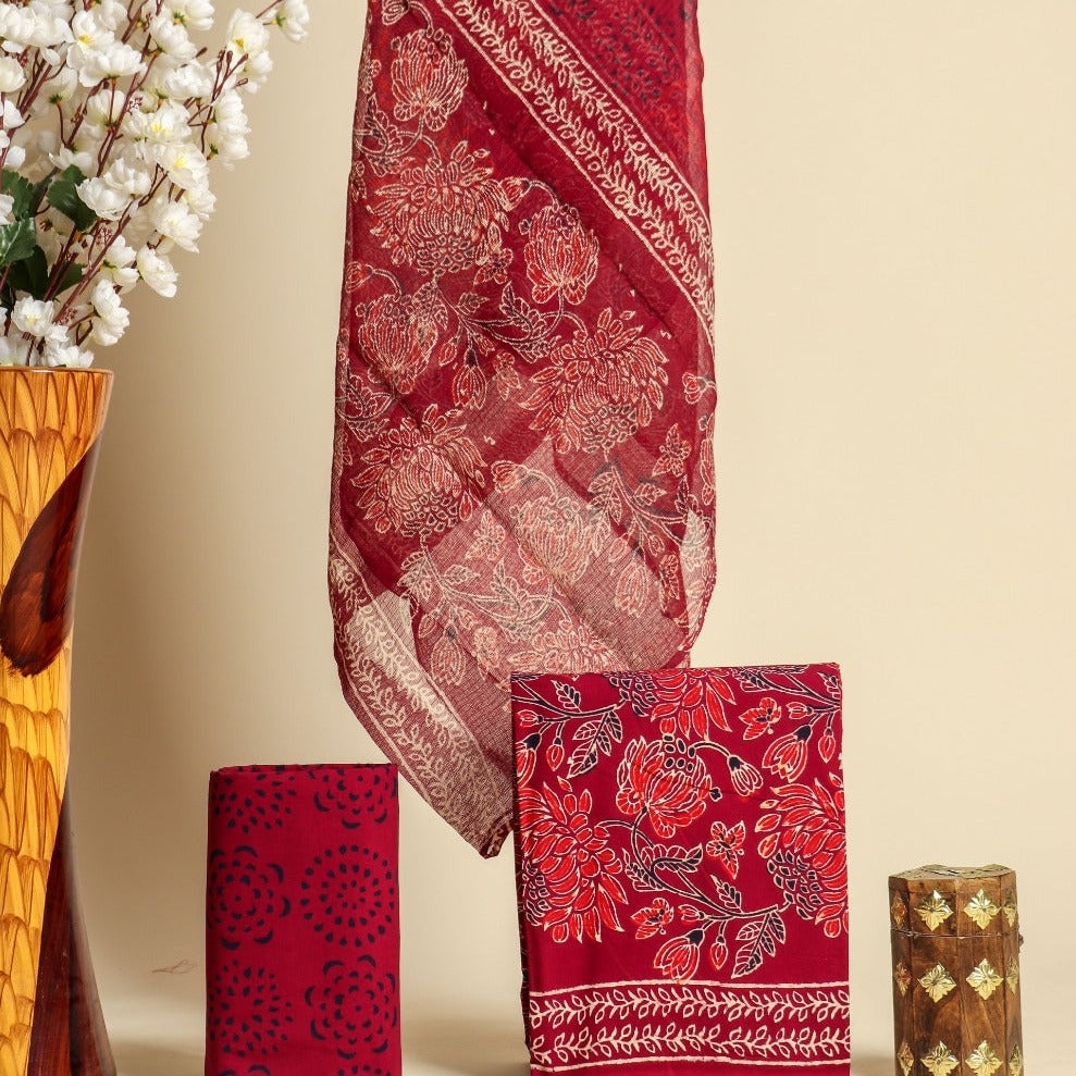 Shop cotton suit sets with kota doria dupatta online shopping (3CKD536)
