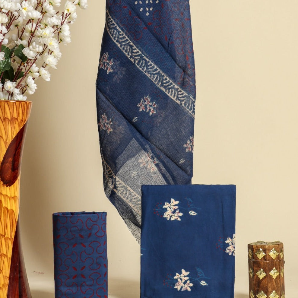 Shop cotton suit sets with kota doria dupatta online (3CKD537)
