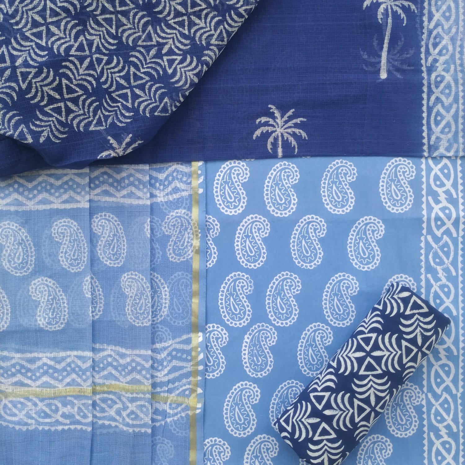 Shop unstitched cotton suit sets online (3CKD552)
