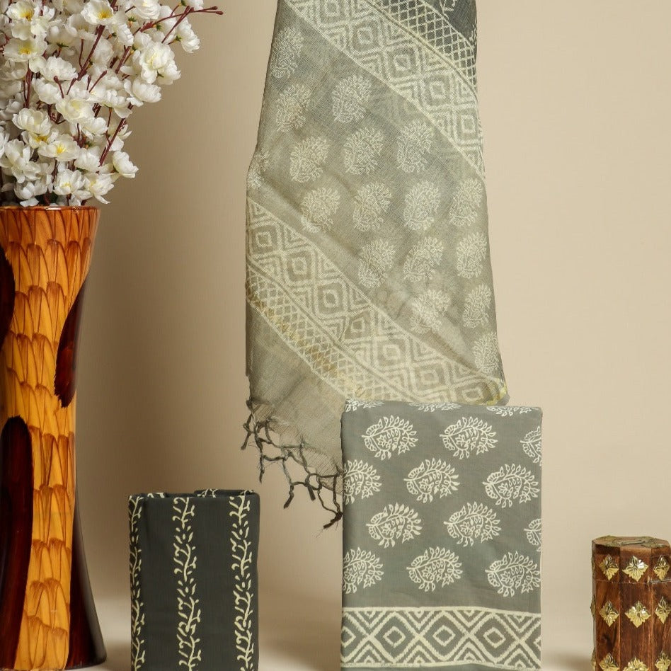 Shop block print cotton suit sets in jaipur (3CKD565)
