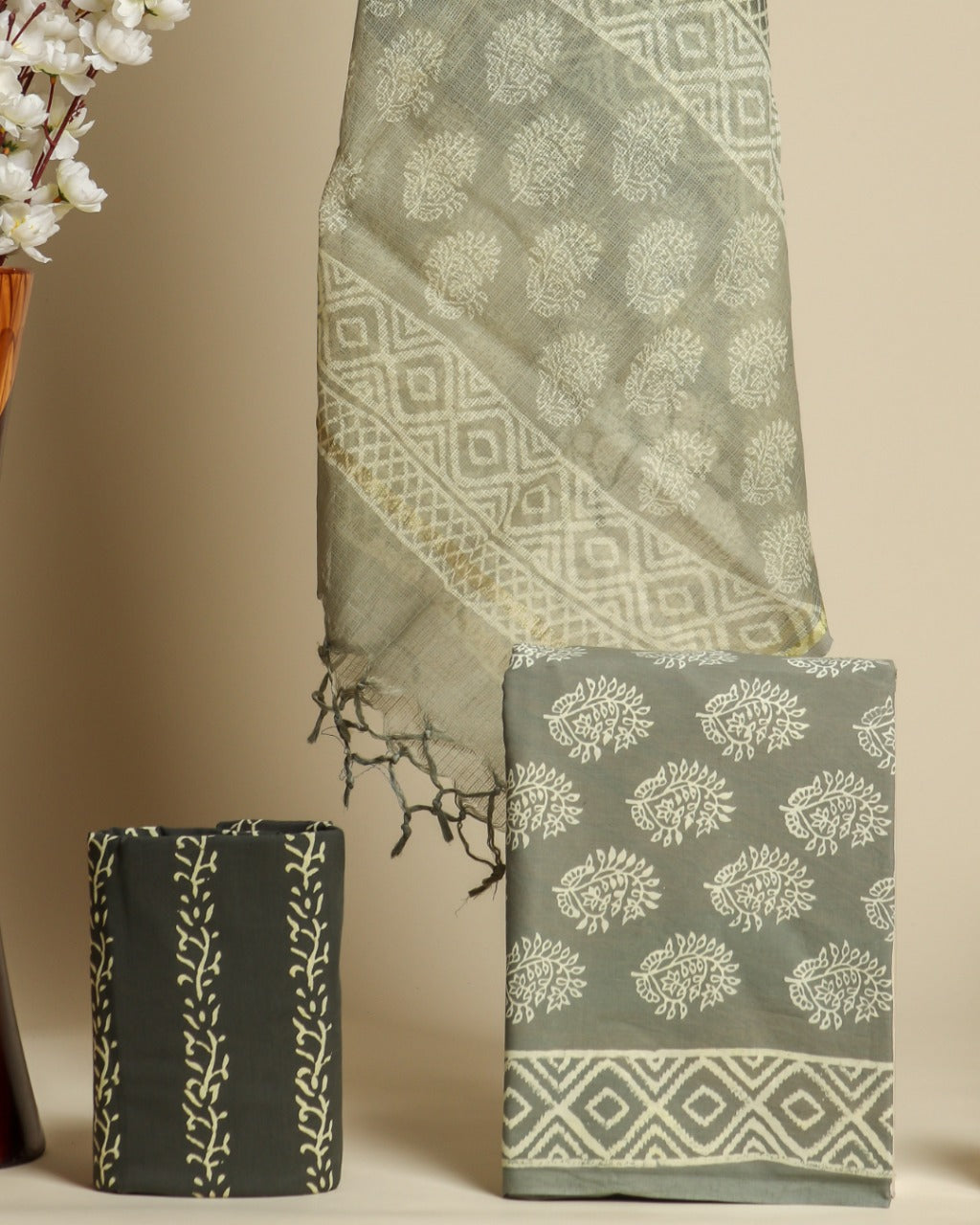 Shop block print cotton suit sets in jaipur (3CKD565)