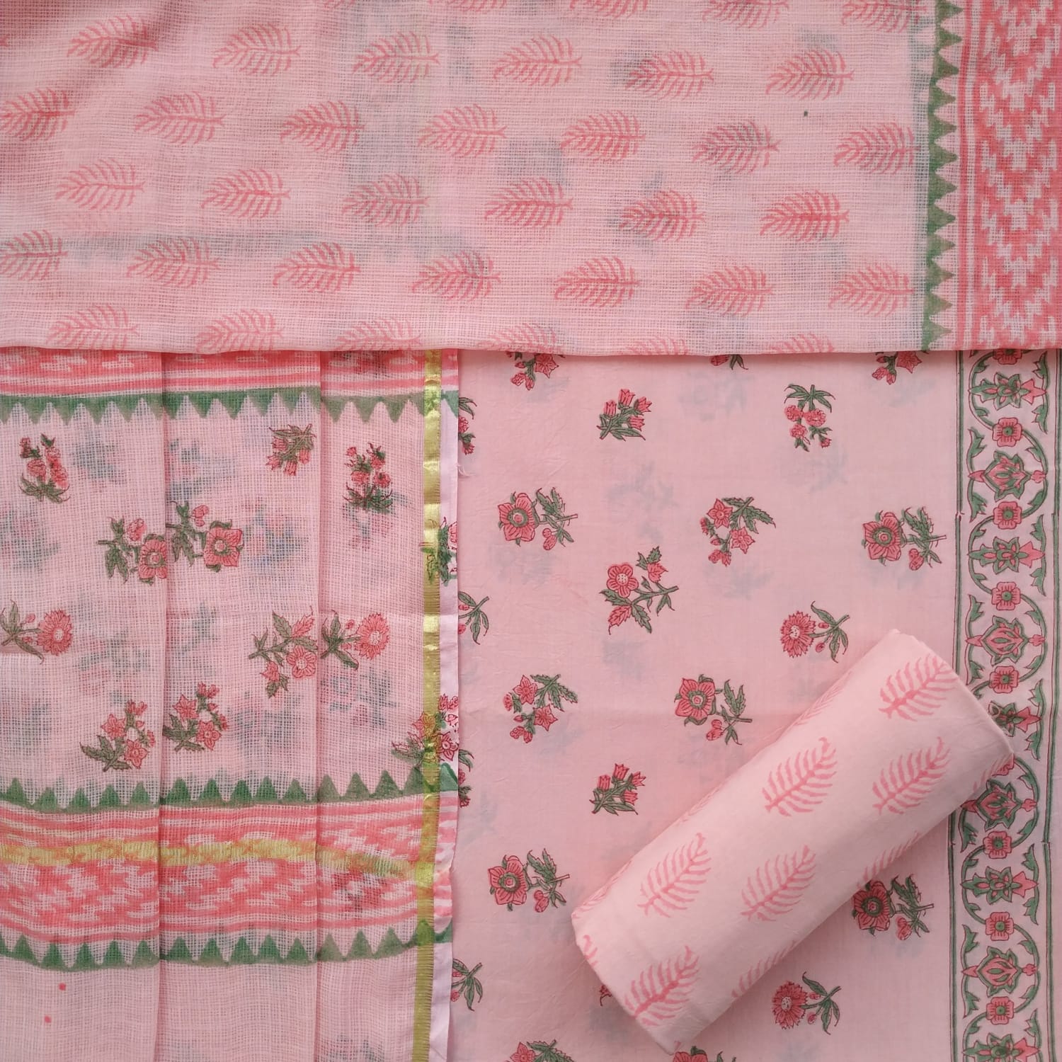 Shop cotton suits with kota dupatta (3CKD576)