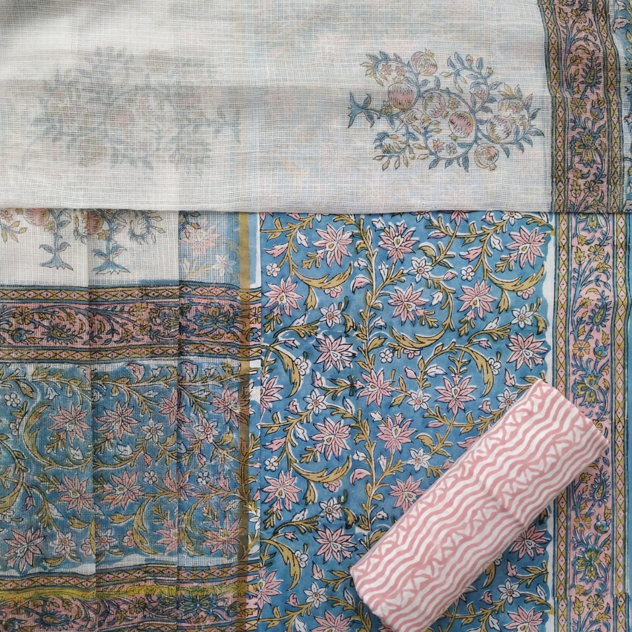 Shop cotton suit material with kota doria dupatta in jaipur (3CKD628)