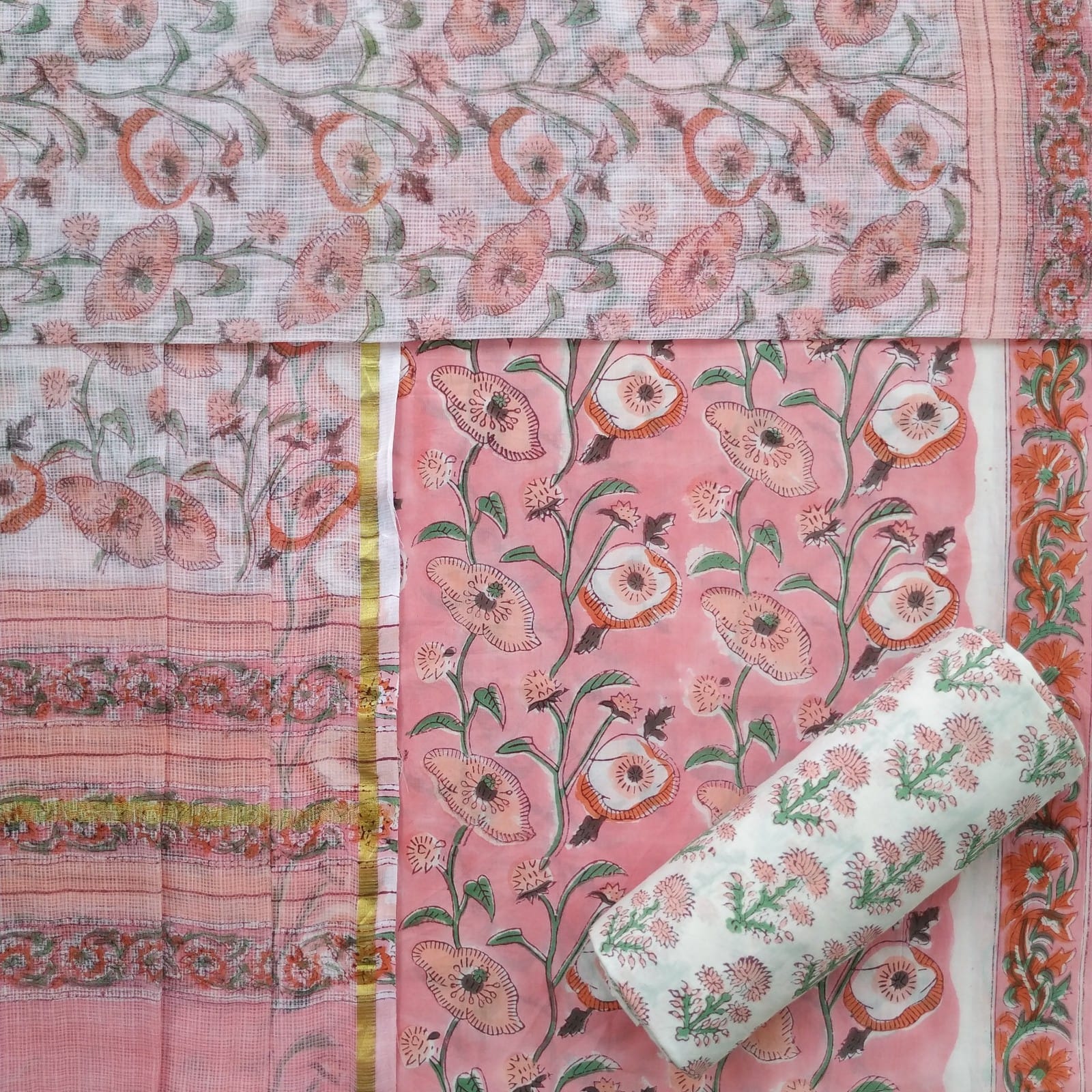 Shop kota doria dupattacotton suit sets in jaipur (3CKD635)