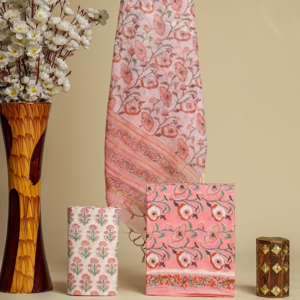 Shop kota doria dupattacotton suit sets in jaipur (3CKD635)