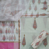 Shop block print cotton suit sets with kota dupatta (3CKD690)