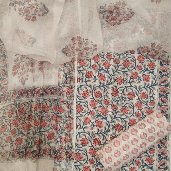 Shalvi Fashion's Premium Kota Doria Dupatta Cotton suit sets  (3CKD71) - ShalviFashion