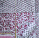 Shop hand block print cotton suits with kota dupatta (3CKD713)