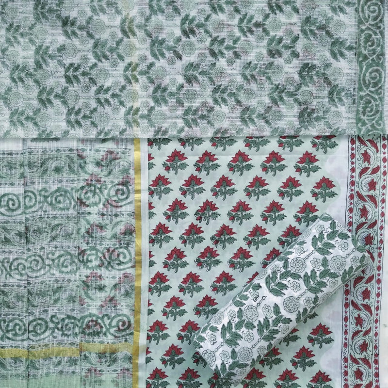 Shop pastel green cotton suit sets with kota dupatta (3CKD724)