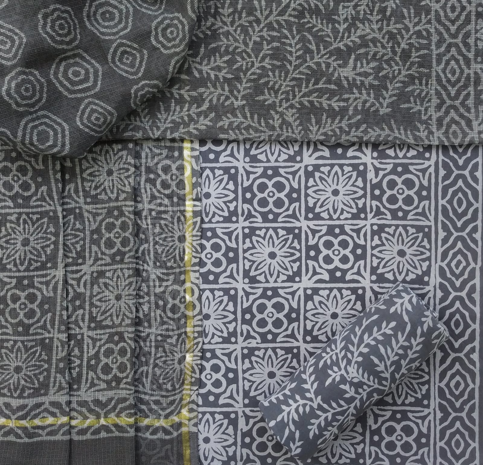 Shop cotton suit set with kota doria dupatta online shopping (3CKD605)
