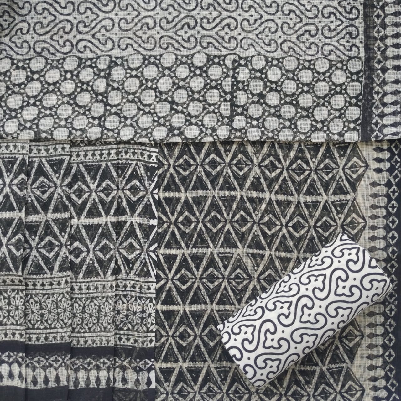 Shop Unstitched Premium Kota Doria Suits (3KD07)