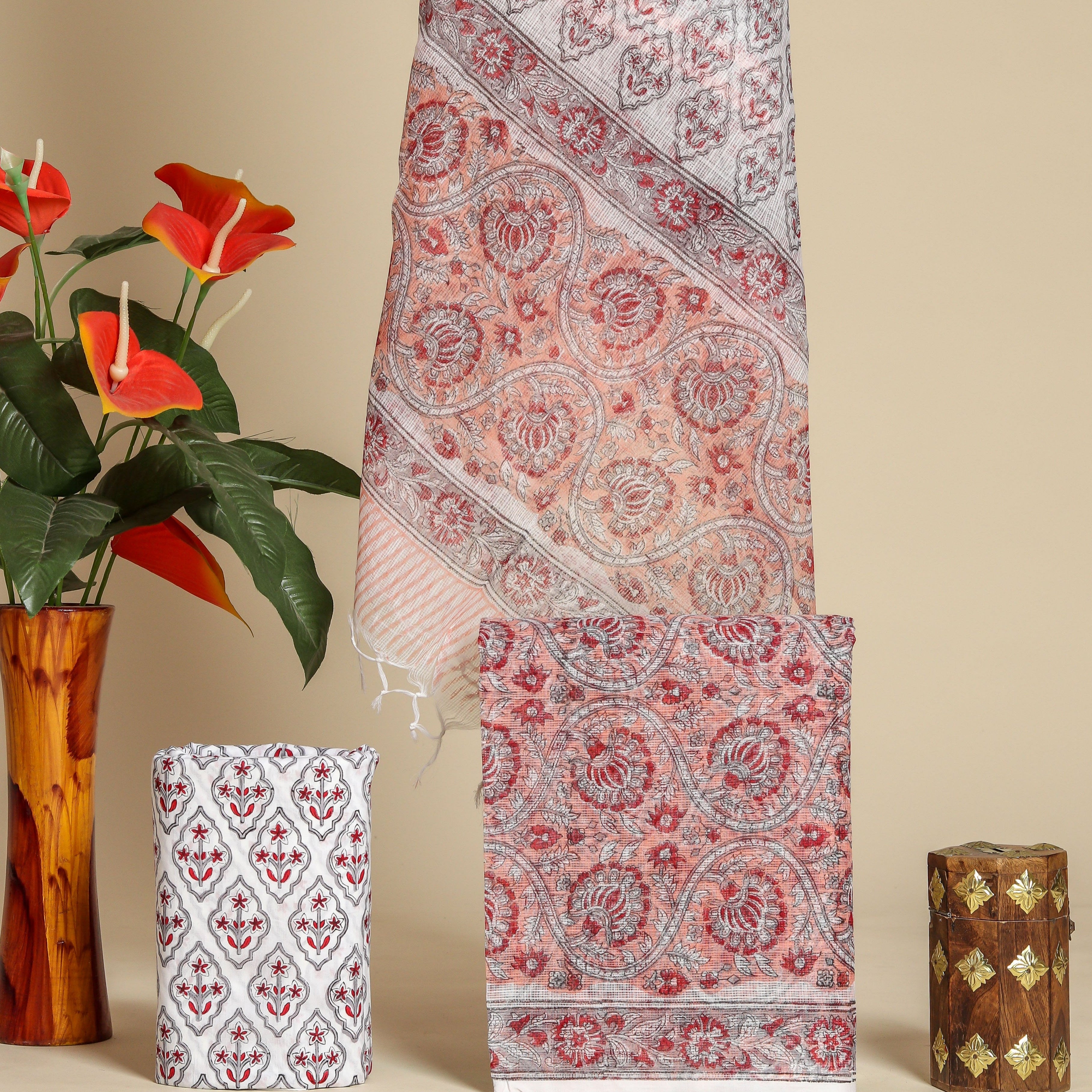 Traditional Hand Block Print Kota Doria Suit Set
