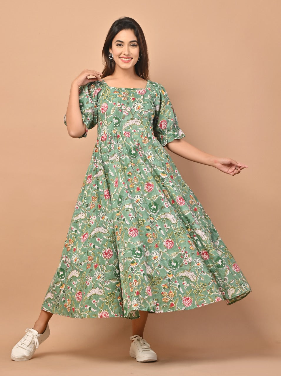 Shop jaipuri print pure cotton dresses online (CRD03)