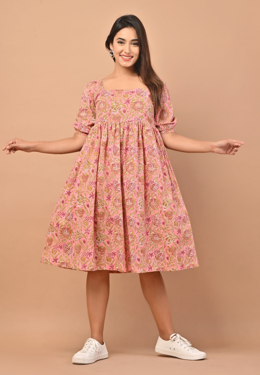 Shop jaipuri print cotton dress online (CDR05)