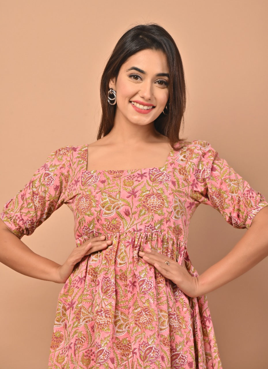 Shop jaipuri print cotton dress online (CDR05)
